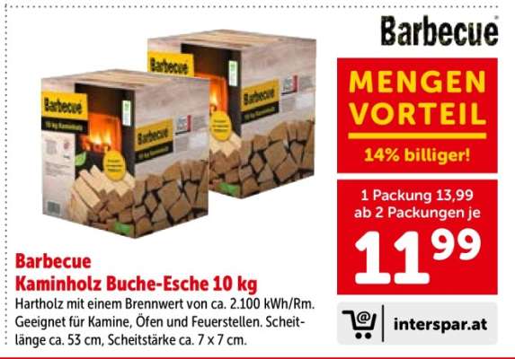 Barbecue Kaminholz Buche-Esche 10 kg