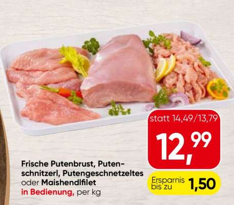 Frische Putenbrust, Putenschnitzerl, Putengeschnetzeltes oder Maishendlfilet