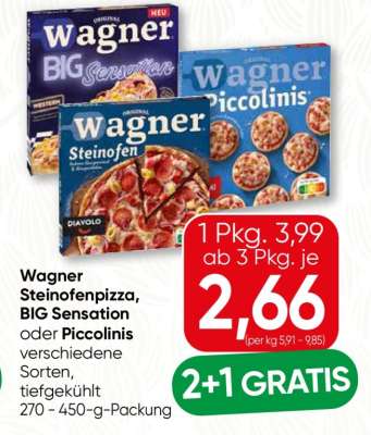 Wagner Steinofenpizza, BIG Sensation oder Piccolinis