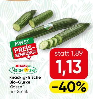 SPAR Natur*pur knackig-frische Bio-Gurke