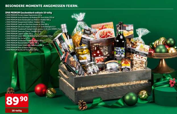 SPAR PREMIUM Geschenkkorb exklusiv 16-teilig