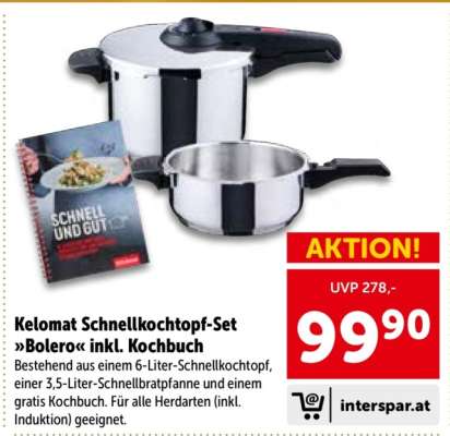 Kelomat Schnellkochtopf-Set »Bolero« inkl. Kochbuch