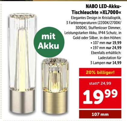 NABO LED-Akku-Tischleuchte »XL7000«