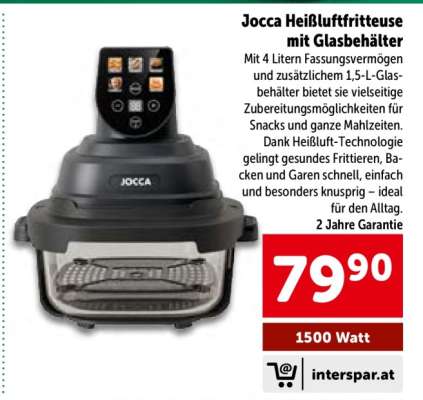 Jocca Heißluftfritteuse mit Glasbehälter