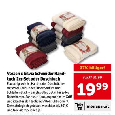Vossen x Silvia Schneider Handtuch 2er-Set oder Duschtuch