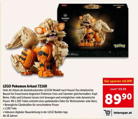 LEGO Pokemon Arkani 72160