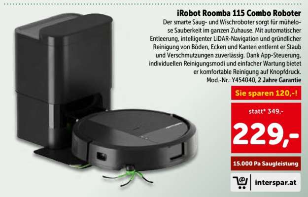 iRobot Roomba 115 Combo Roboter