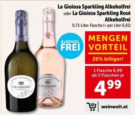 La Gioiosa Sparkling alkoholfrei oder La Gioiosa Sparkling Rosé alkoholfrei