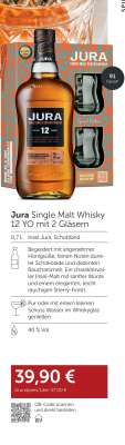 Jura Single Malt Whisky 12 Yo mit 2 Gläsern