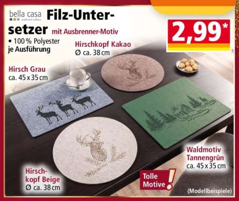 bella casa Filz-Untersetzer