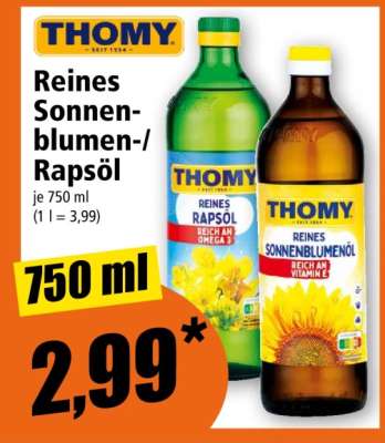 THOMY Reines Sonnenblumen-/Rapsöl