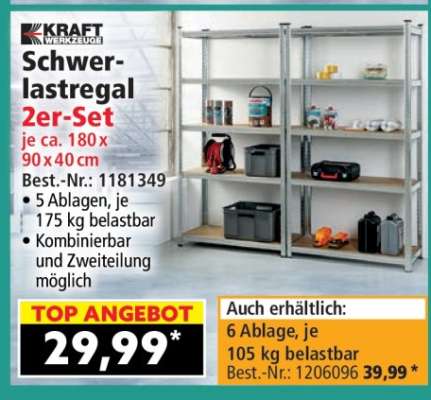 KRAFT WERKZEUGE Schwerlastregal 2er-Set