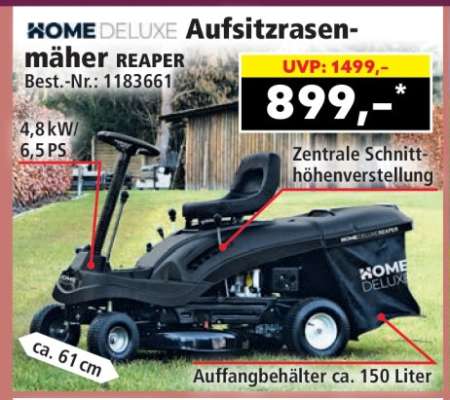 HOME DELUXE Aufsitzrasenmäher REAPER