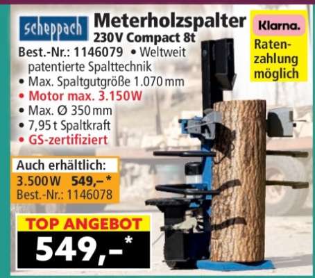 scheppach Meterholzspalter