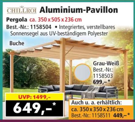 CHILLROI Aluminium-Pavillon