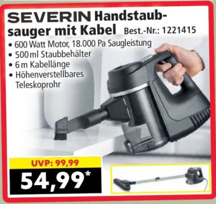 SEVERIN Handstaubsauger mit Kabel