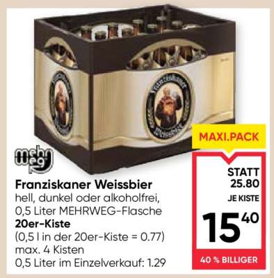 Franziskaner Weissbier 20er-Kiste