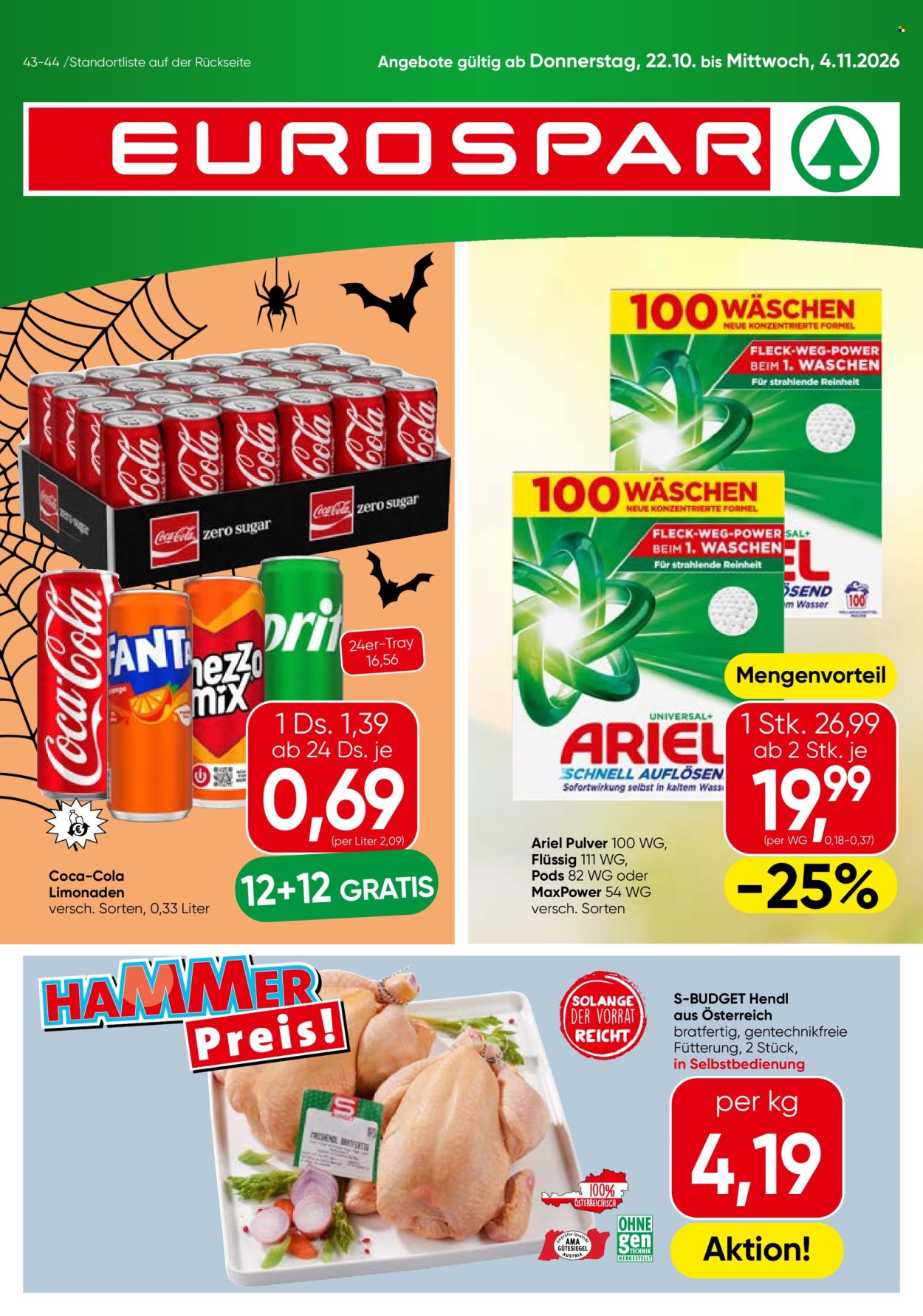 Angebote EUROSPAR - 22.10.2026 - 4.11.2026. Seite 1