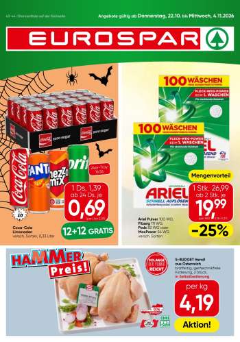 Angebote EUROSPAR - 22.10.2026 - 4.11.2026.