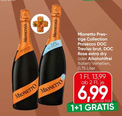 Mionetto Prestige Collection Prosecco DOC Treviso brut, DOC Rosé extra dry oder Alkoholfrei
