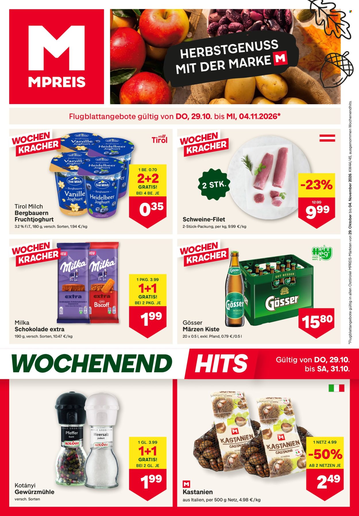 Angebote MPREIS - 29.10.2026 - 4.11.2026. Seite 1